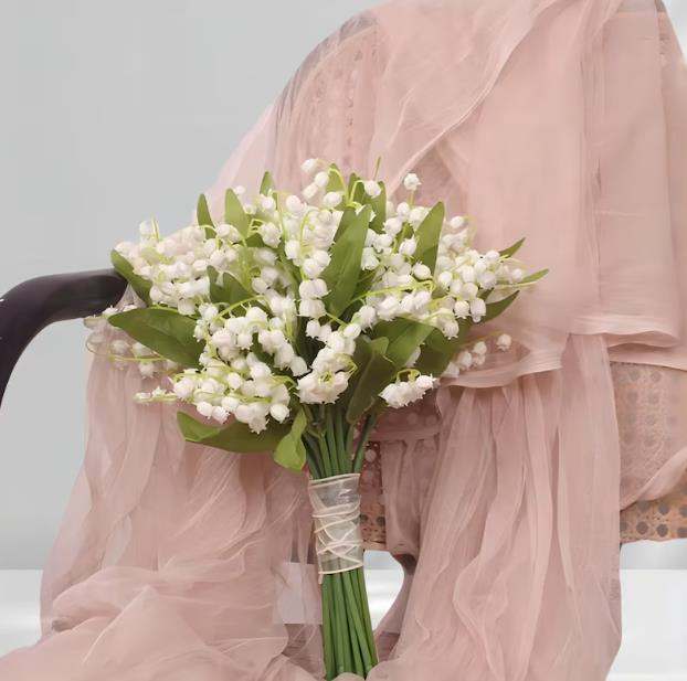 Yapay Çiçek Müge Çiçeği Beyaz Çan Çiçeği Lily Of The Valley Demet