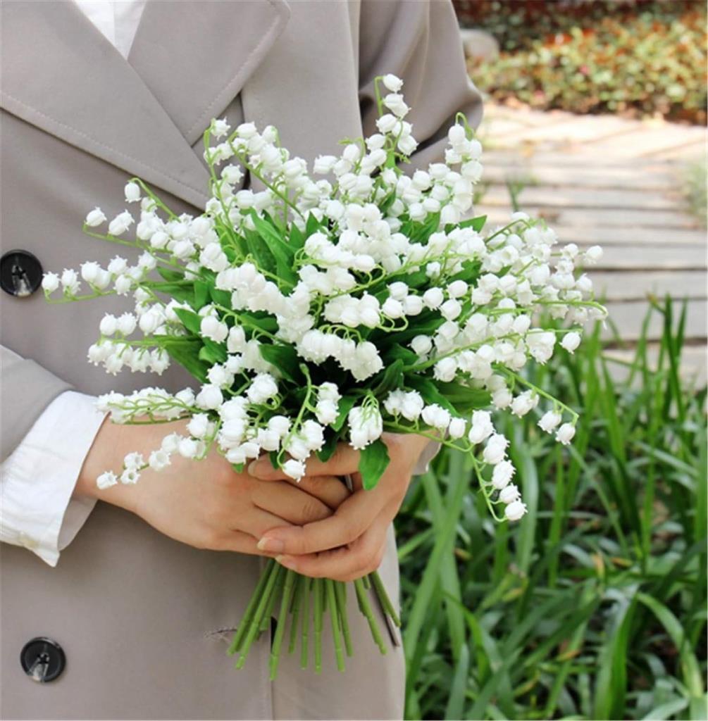 Yapay Çiçek Müge Çiçeği Beyaz Çan Çiçeği Lily Of The Valley Demet