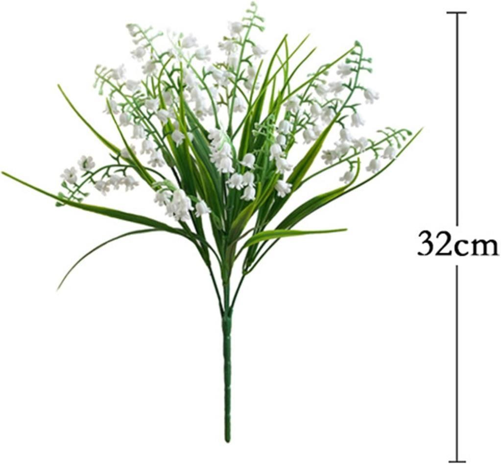 Yapay Çiçek Müge Çiçeği Sazlı Beyaz Çan Çiçeği Lily Of The Valley Demet