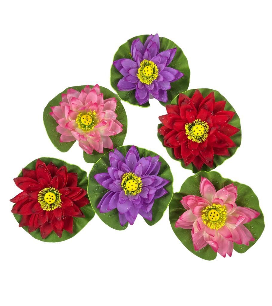 Yapay Çiçek Nilüfer Köpük Lotus Havuz Ve Akvaryum Dekoru 6ADET