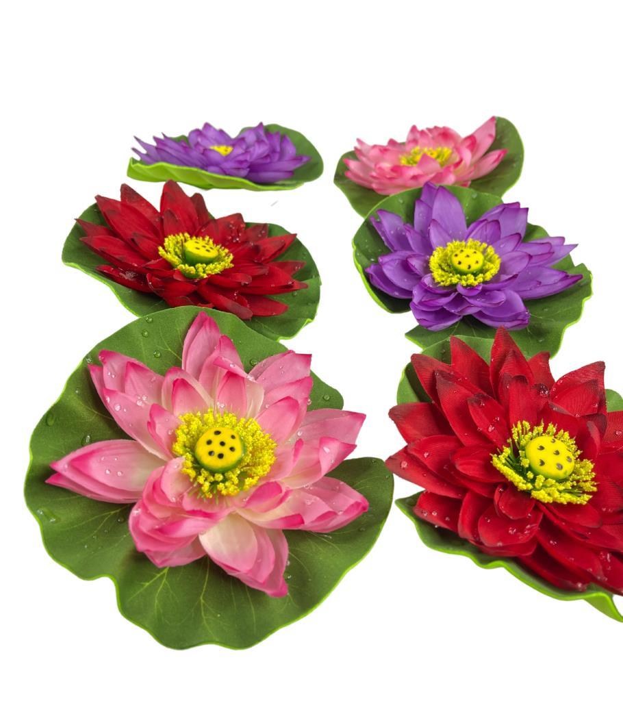 Yapay Çiçek Nilüfer Köpük Lotus Havuz Ve Akvaryum Dekoru 6ADET