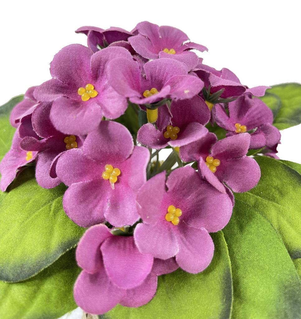 Yapay Çiçek Odun Saksıda Kadife Menekşe Gerçekçi Doku Pembe