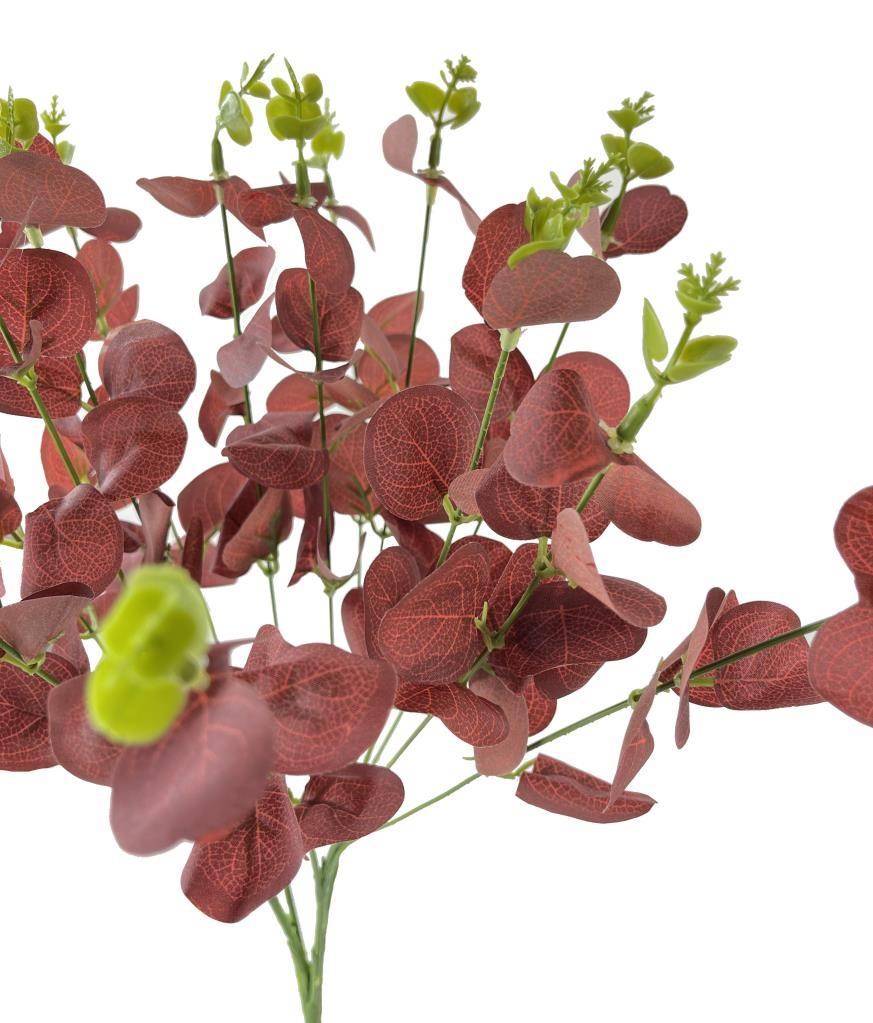 Yapay Çiçek Okaliptus Demet Kırmızı Aradal Garnitür Eucalyptus