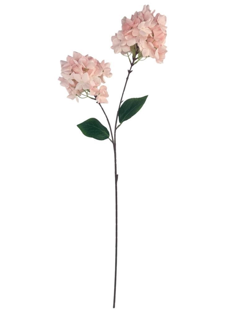 Yapay Çiçek Ortanca 90cm 2Toplu Pembe Tek Dal Kumaş Çiçek Uzun Dal
