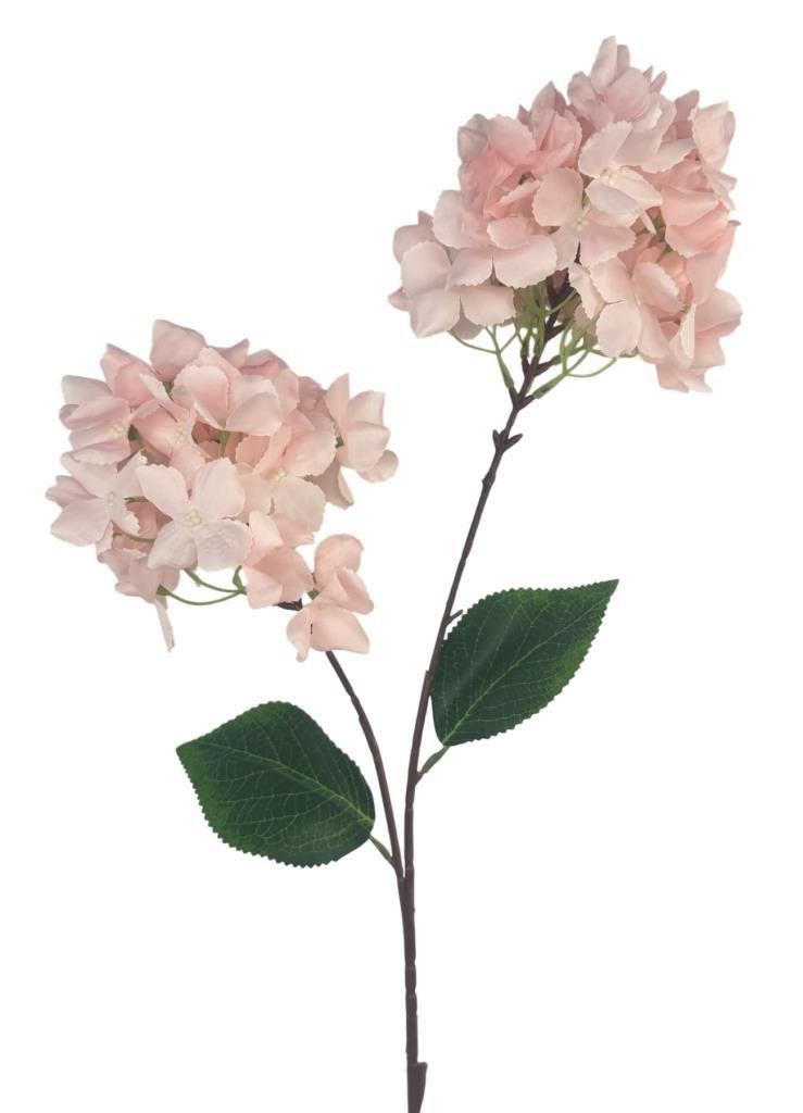 Yapay Çiçek Ortanca 90cm 2Toplu Pembe Tek Dal Kumaş Çiçek Uzun Dal