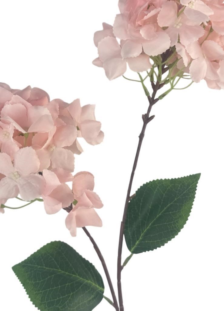 Yapay Çiçek Ortanca 90cm 2Toplu Pembe Tek Dal Kumaş Çiçek Uzun Dal