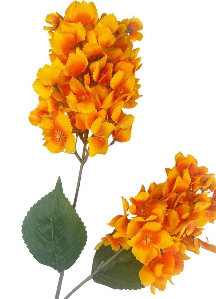 Yapay Çiçek Ortanca 90cm 2Toplu Somon Tek Dal Kumaş Çiçek Uzun Dal