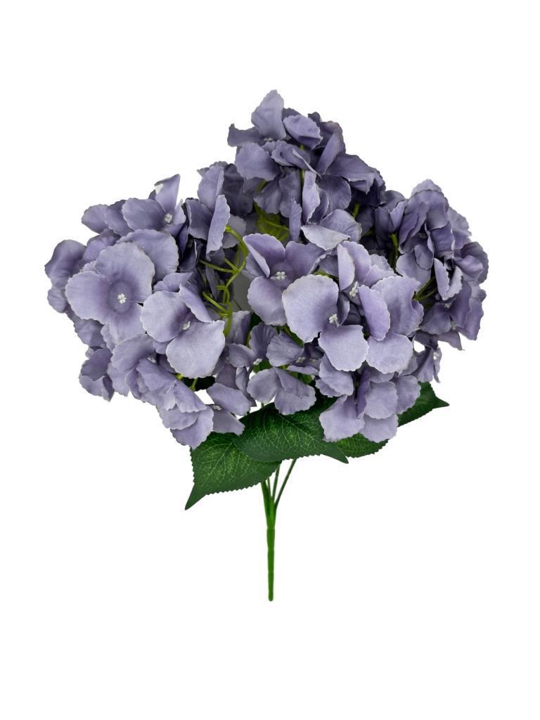 Yapay Çiçek Ortanca Çiçeği Demeti 43 cm Açık Koyu Lila 