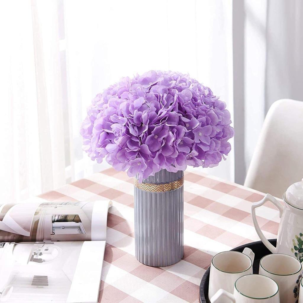 Yapay Çiçek Ortanca Çiçeği Demeti 43 cm Açık Lila 