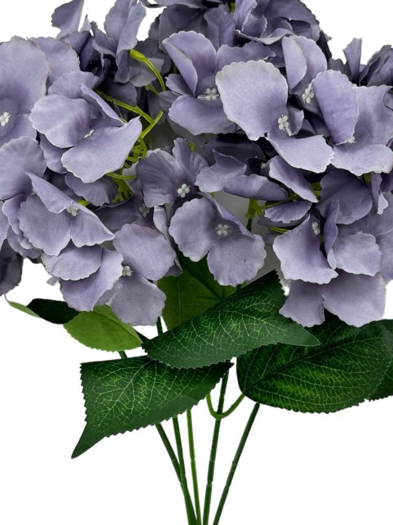 Yapay Çiçek Ortanca Çiçeği Demeti 43 cm Açık Koyu Lila 