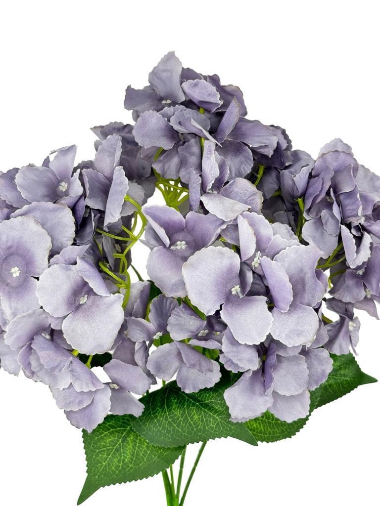 Yapay Çiçek Ortanca Çiçeği Demeti 43 cm Açık Koyu Lila 