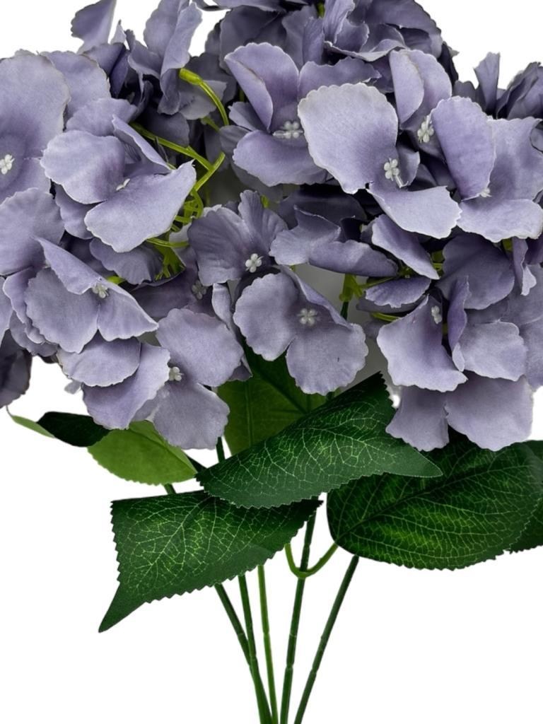 Yapay Çiçek Ortanca Çiçeği Demeti 43 cm Açık Koyu Lila 
