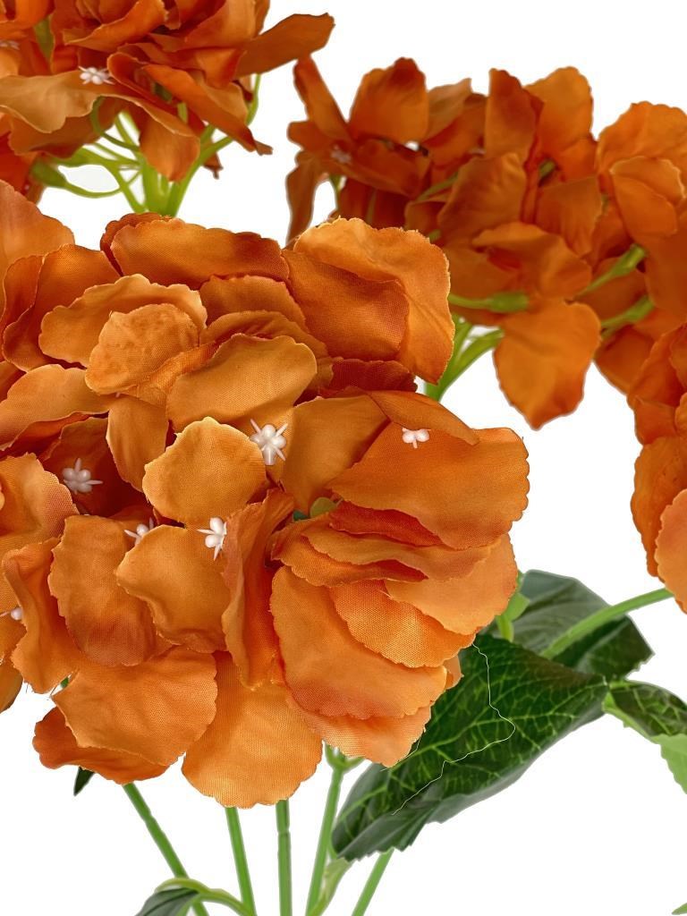 Yapay Çiçek Ortanca Çiçeği Demeti 43 cm Turuncu