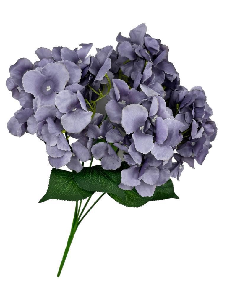 Yapay Çiçek Ortanca Çiçeği Demeti 43 cm Açık Koyu Lila 