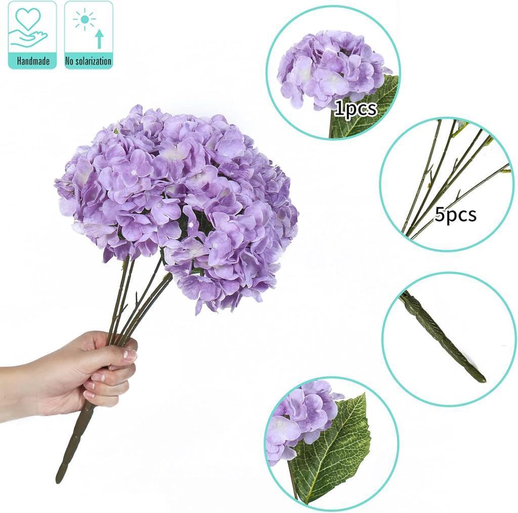 Yapay Çiçek Ortanca Çiçeği Demeti 43 cm Açık Lila 