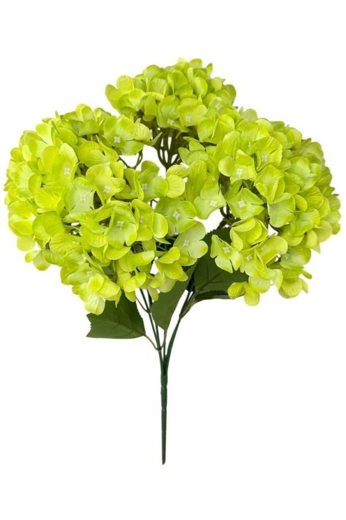 Yapay Çiçek Ortanca Çiçeği Yeşil 45cm 5Dal Gerçeksi Dokulu Premio