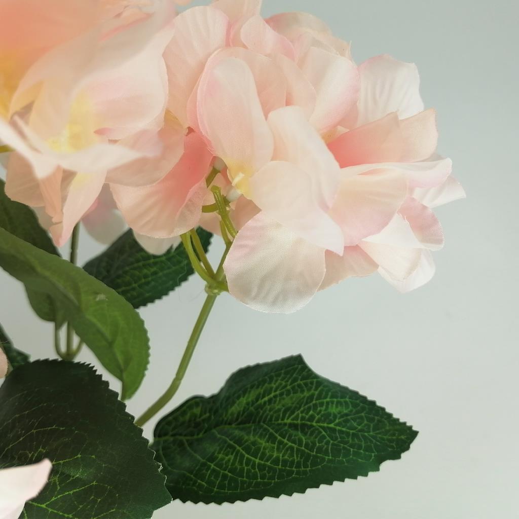 Yapay Çiçek Ortanca Demeti Pembe Açık 5 Kafalı Büyük Boy 43 cm 