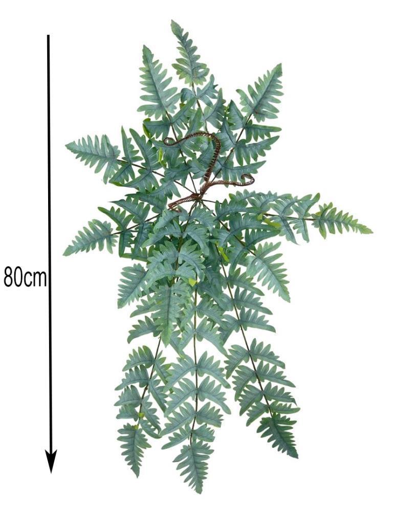 Yapay Çiçek Pastel Cycas Aşk Merdiveni 80cm Eğrelti Otu Sıkas Bitkisi 12 Yaprak 40*80cm Yapay Bitki