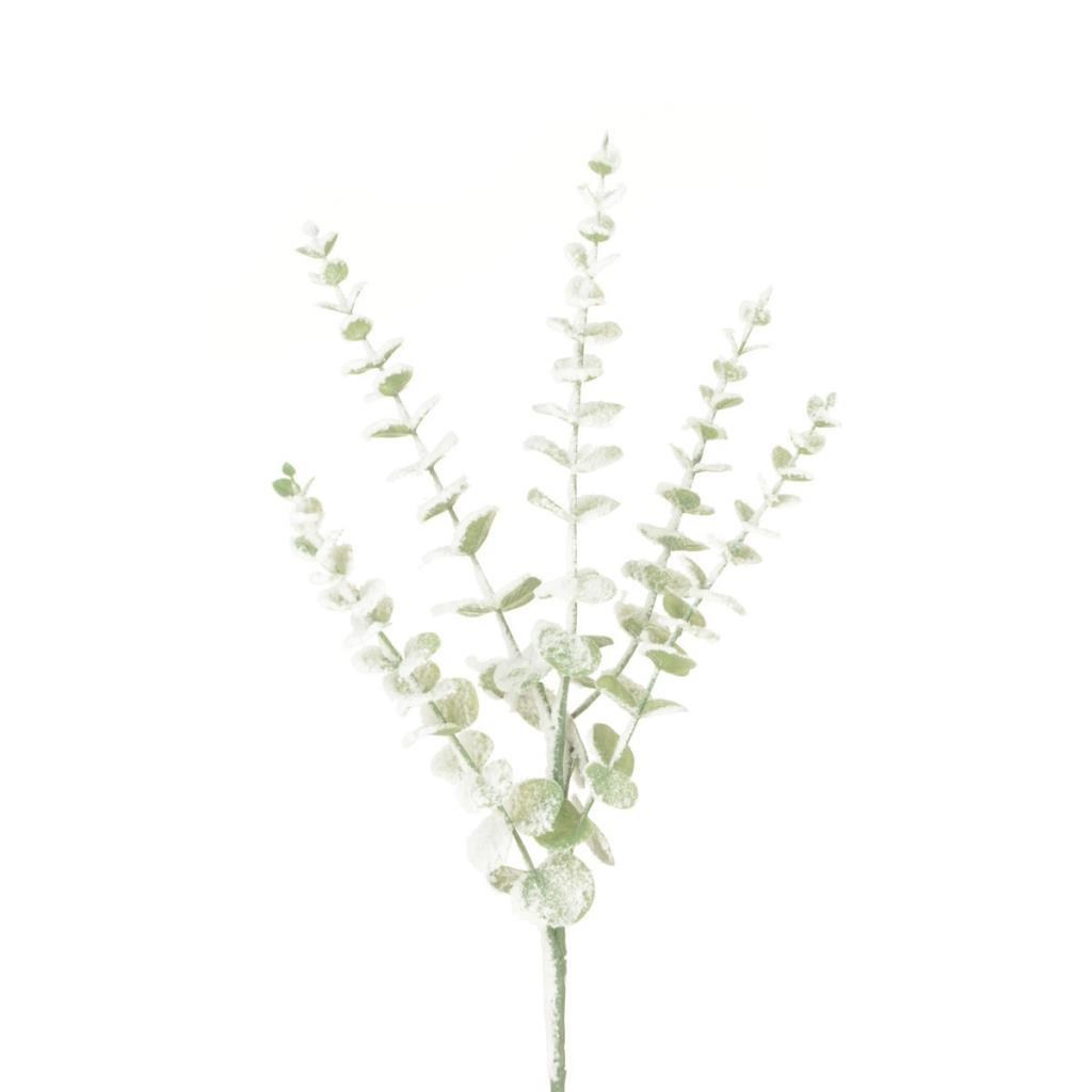 Yapay Çiçek Pastel Karlı Okaliptus 48cm 5Dallı Uzun Dal Eucalyptus