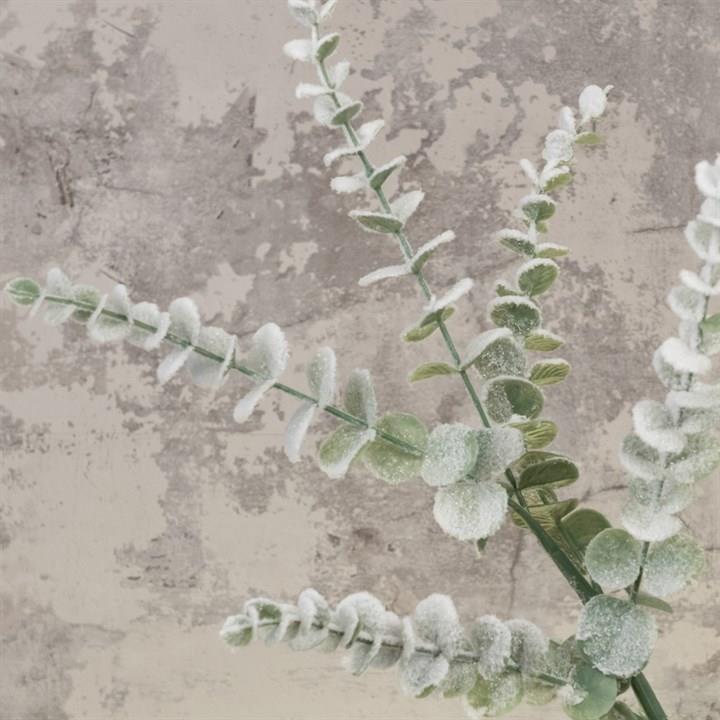 Yapay Çiçek Pastel Karlı Okaliptus 48cm 5Dallı Uzun Dal Eucalyptus