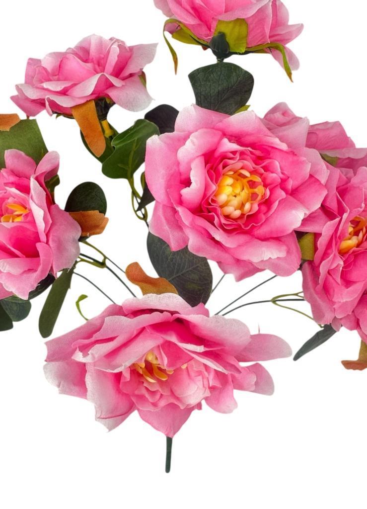 Yapay Çiçek Pembe 10lu Gül Demeti 40*30cm