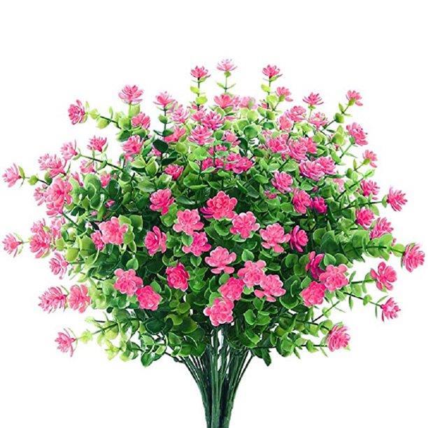 Yapay Çiçek PEMBE Mineli Şimşir Dekoratif Yapay Bitki