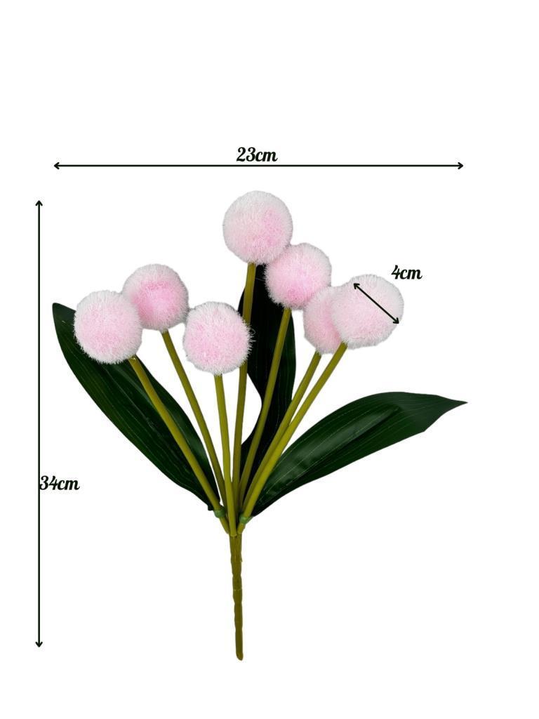 Yapay Çiçek Pembe Pompon Çiçeği Dekoratif Yapay Çiçek 30*20cm