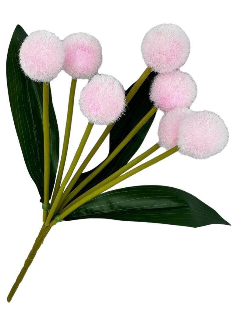 Yapay Çiçek Pembe Pompon Çiçeği Dekoratif Yapay Çiçek 30*20cm