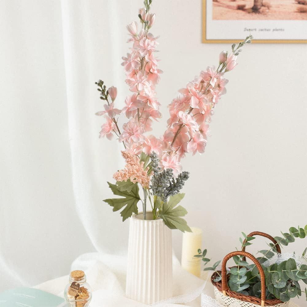 Yapay Çiçek Pembe Sümbül Tek Dal Tomurcuklu 85*15cm Kumaş Çiçek Uzun Dal