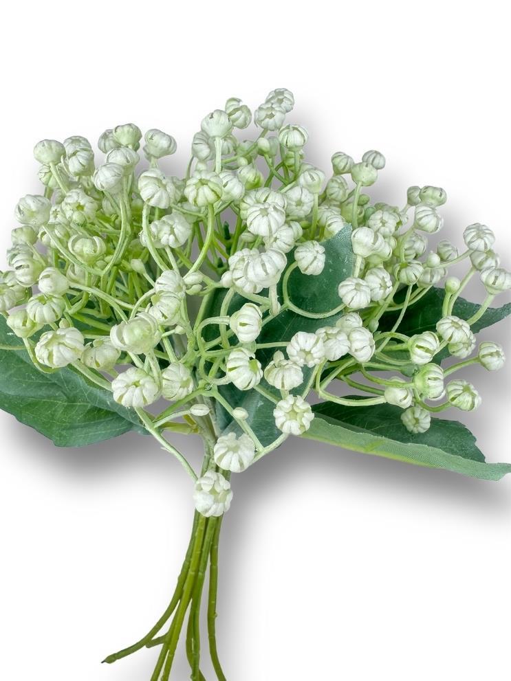 Yapay Çiçek Plastik Beyaz Cipso Tohumcuk Demeti 5 Dallı Gelin Çiçeği Ve Aranjman Aradal Çiçeği 30cm