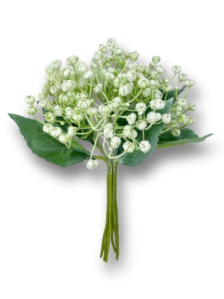 Yapay Çiçek Plastik Beyaz Cipso Tohumcuk Demeti 5 Dallı Gelin Çiçeği Ve Aranjman Aradal Çiçeği 30cm