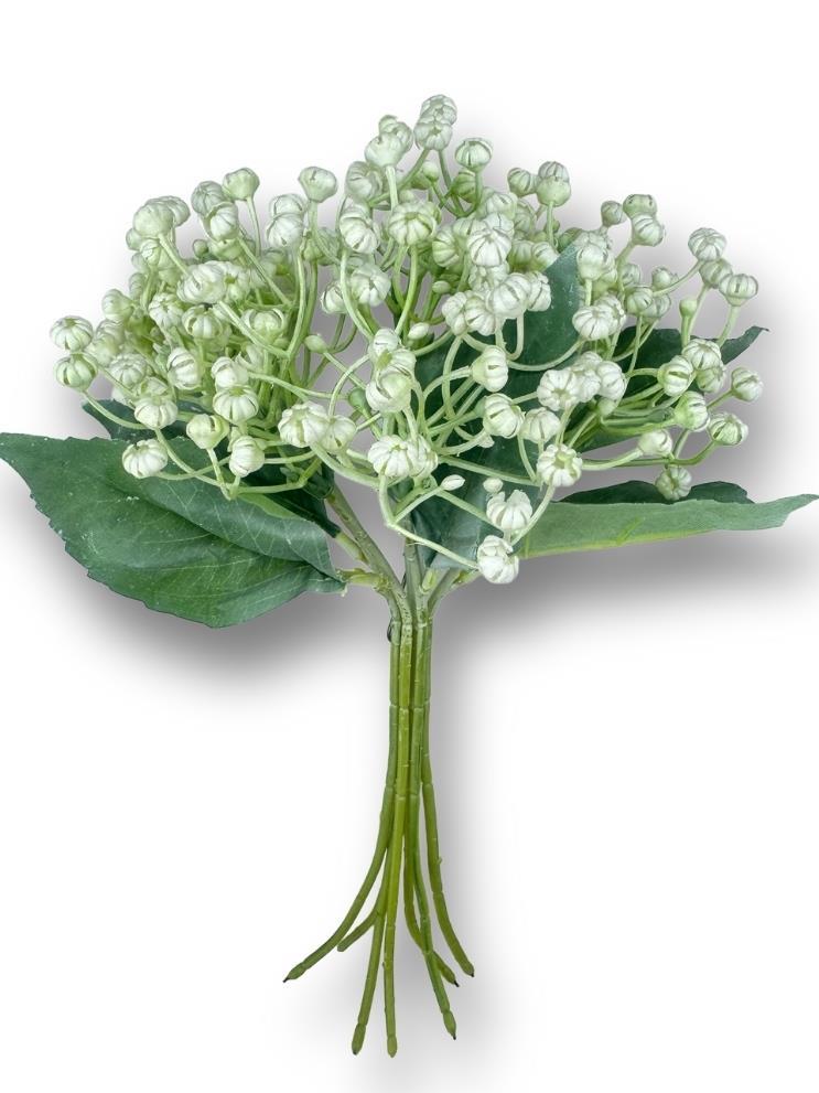 Yapay Çiçek Plastik Beyaz Cipso Tohumcuk Demeti 5 Dallı Gelin Çiçeği Ve Aranjman Aradal Çiçeği 30cm