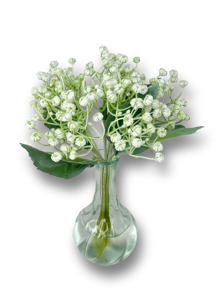 Yapay Çiçek Plastik Beyaz Cipso Tohumcuk Demeti 5 Dallı Gelin Çiçeği Ve Aranjman Aradal Çiçeği 30cm