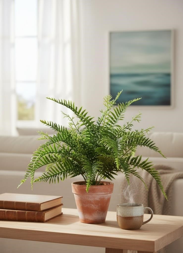 Yapay Çiçek Plastik Cycas Aşk Merdiveni Eğrelti Otu Sıkas Bitkisi 18Yaprak 50*50cm Yapay Bitki