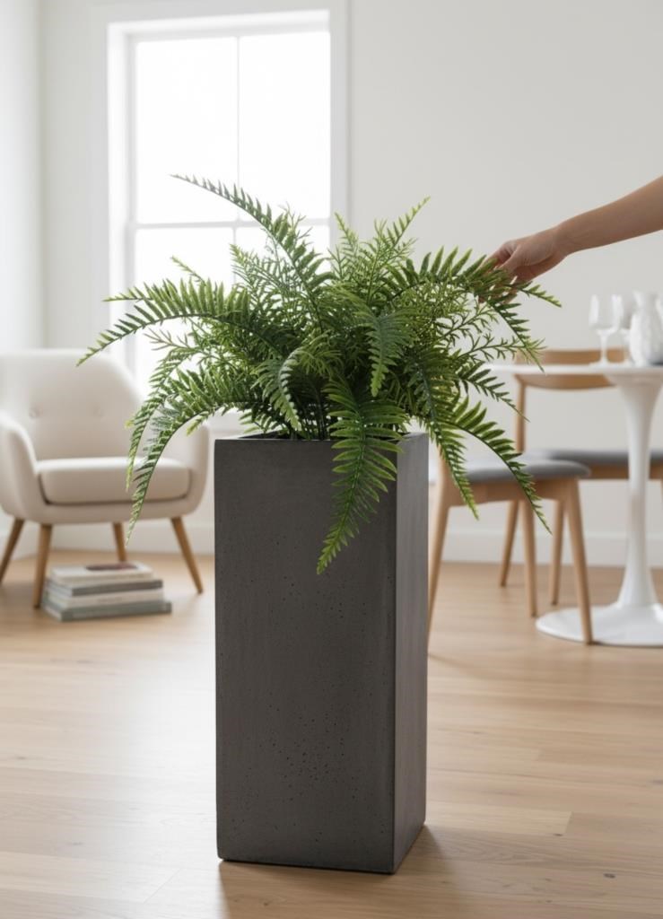 Yapay Çiçek Plastik Cycas Aşk Merdiveni Eğrelti Otu Sıkas Bitkisi 18Yaprak 50*50cm Yapay Bitki