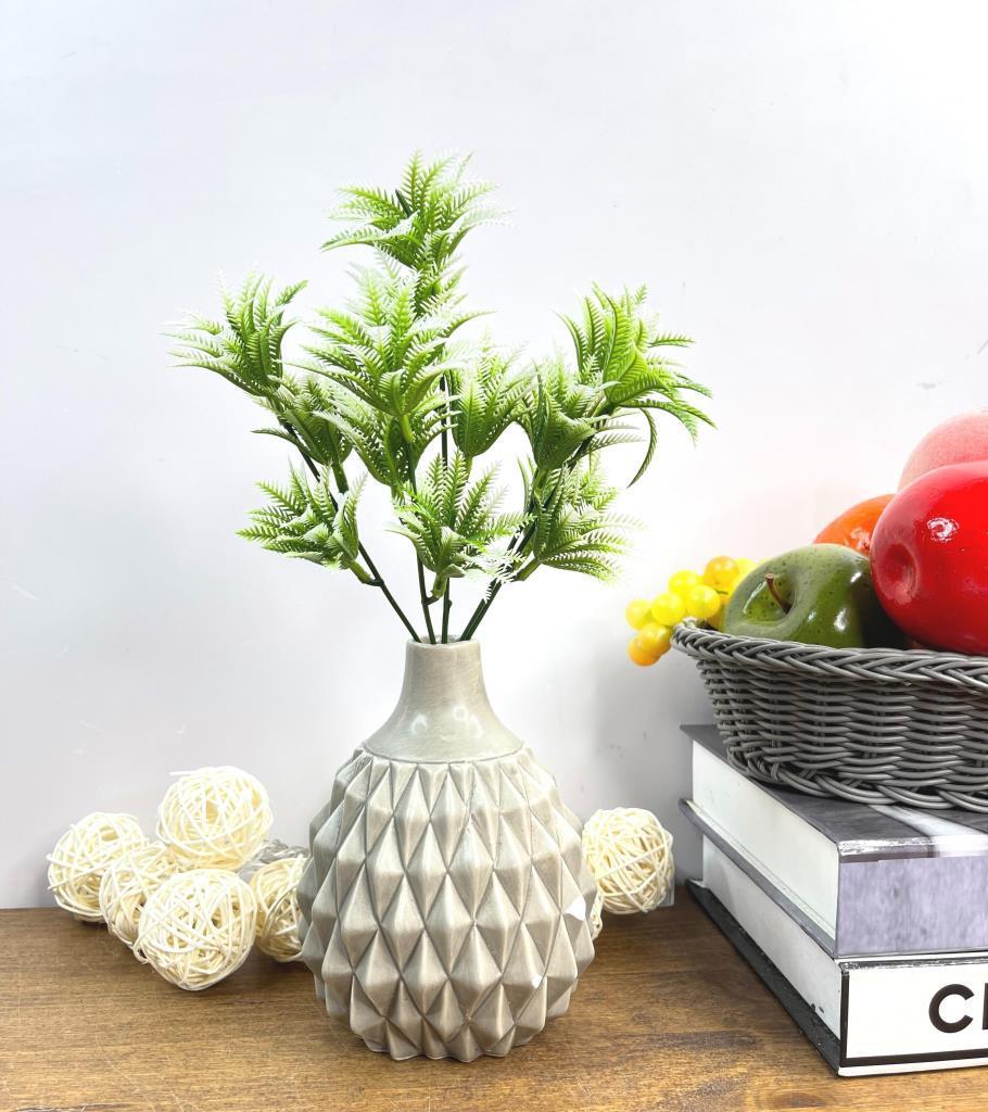 Yapay Çiçek Plastik Demet Yeşil Beyaz Mini Sıkas Demeti Garnitür Aradal Dekoratif Yapay Bitki