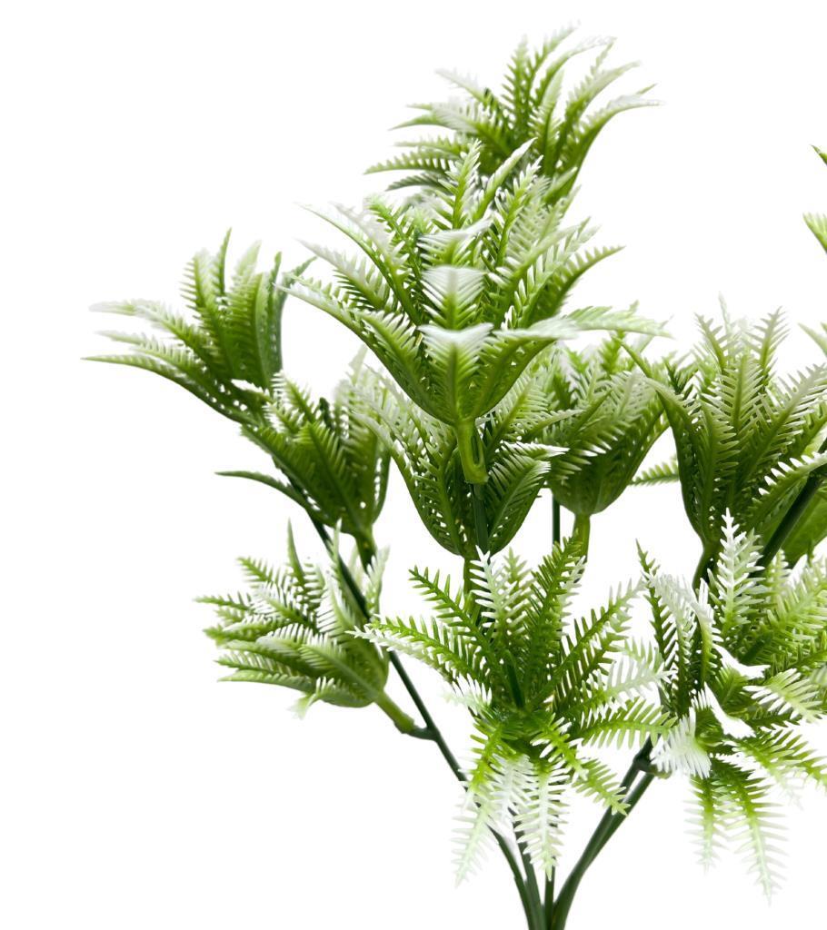 Yapay Çiçek Plastik Demet Yeşil Beyaz Mini Sıkas Demeti Garnitür Aradal Dekoratif Yapay Bitki