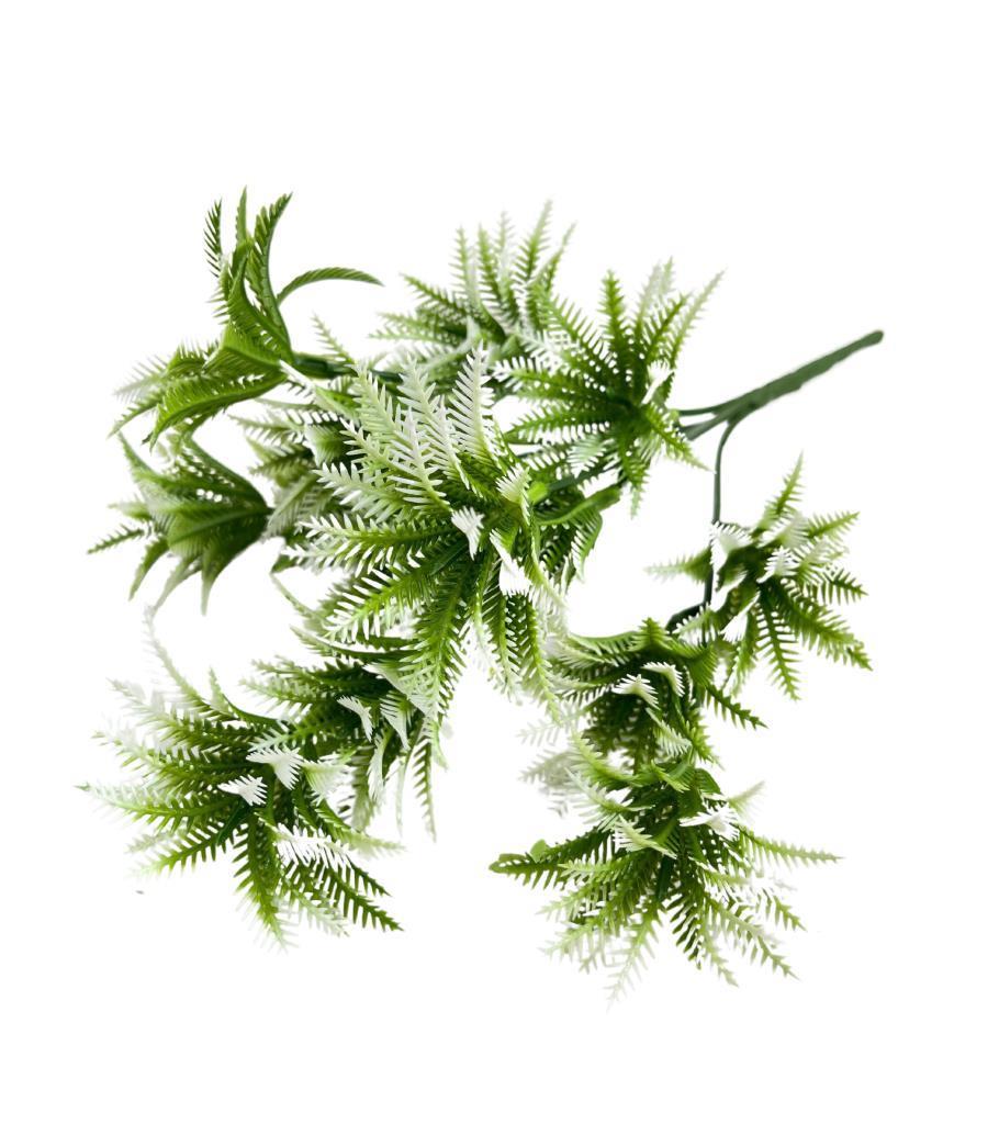 Yapay Çiçek Plastik Demet Yeşil Beyaz Mini Sıkas Demeti Garnitür Aradal Dekoratif Yapay Bitki