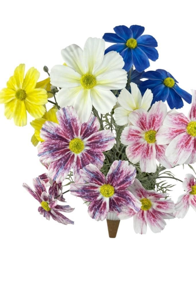 Yapay Çiçek Renkli Gerbera Papatya Salon Çiçeği Zigon Saksıda Yapay Bitki 50*40cm