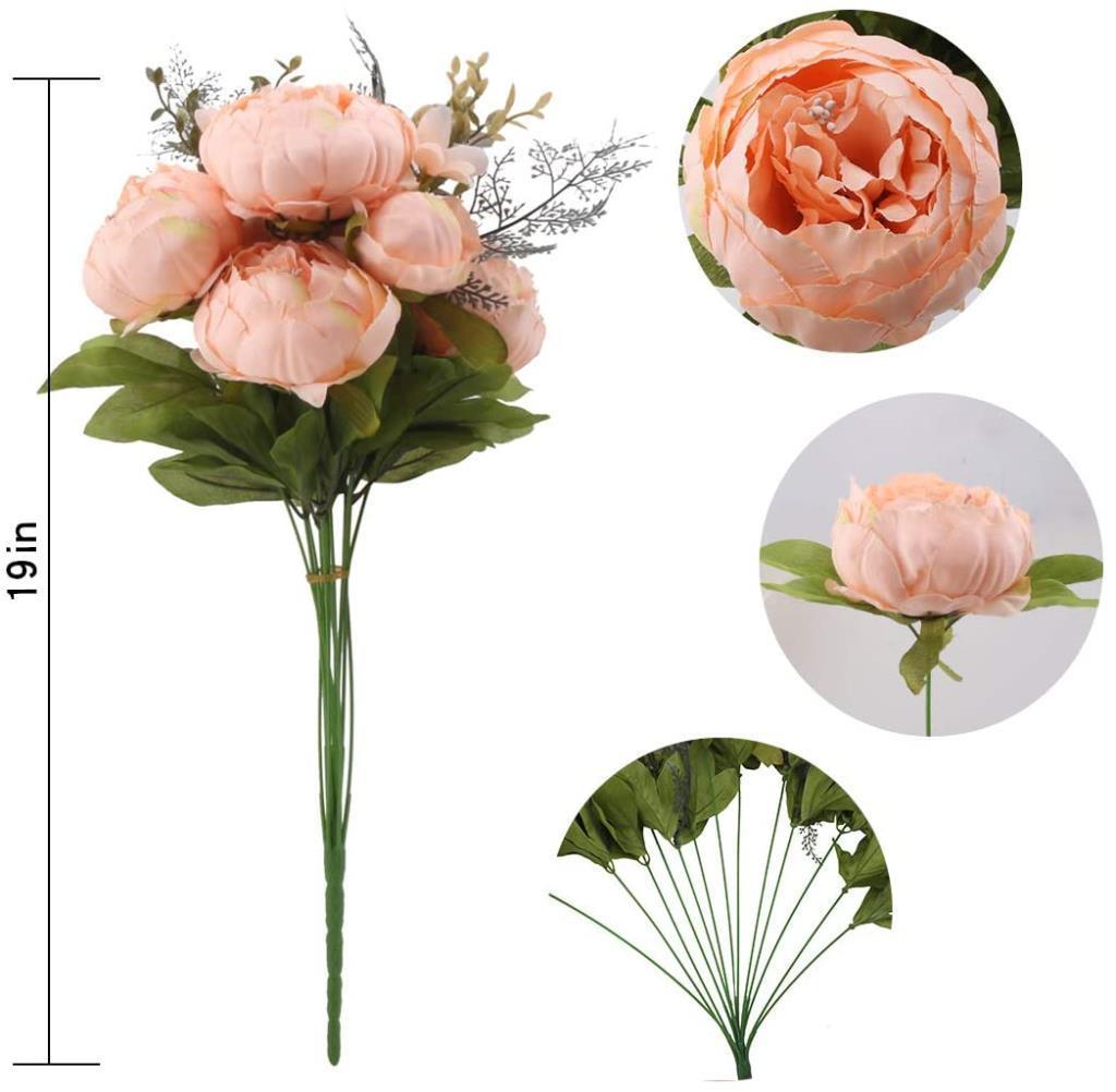 Yapay Çiçek Şakayık 5 Kafalı Büyük Boy Demet İpek Kumaş SOMON