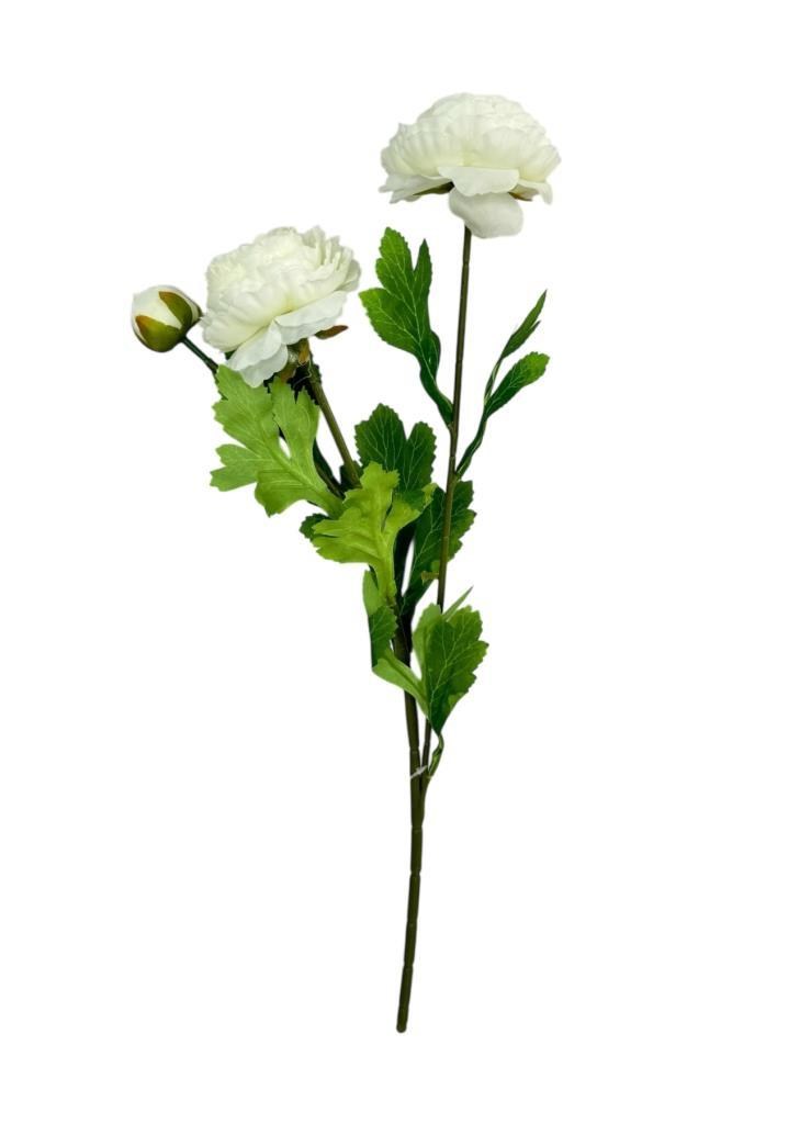 Yapay Çiçek Şakayık Çiçeği Beyaz Renk 2 Çiçek 1 Tomurcuk 50Cm