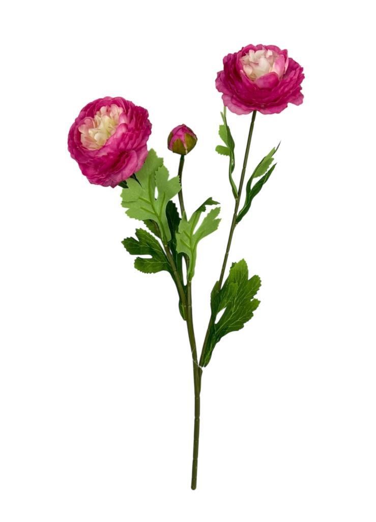Yapay Çiçek Şakayık Çiçeği Fuşya Renk 2 Çiçek 1 Tomurcuk 50Cm