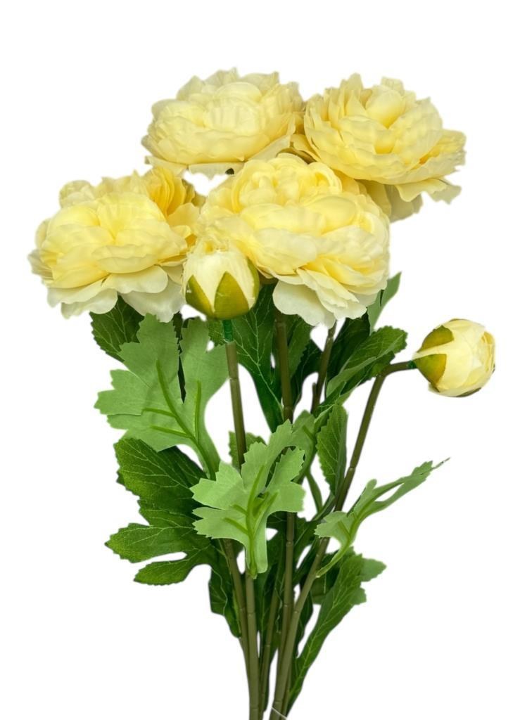 Yapay Çiçek Şakayık Çiçeği Krem Renk 2 Çiçek 1 Tomurcuk 50Cm
