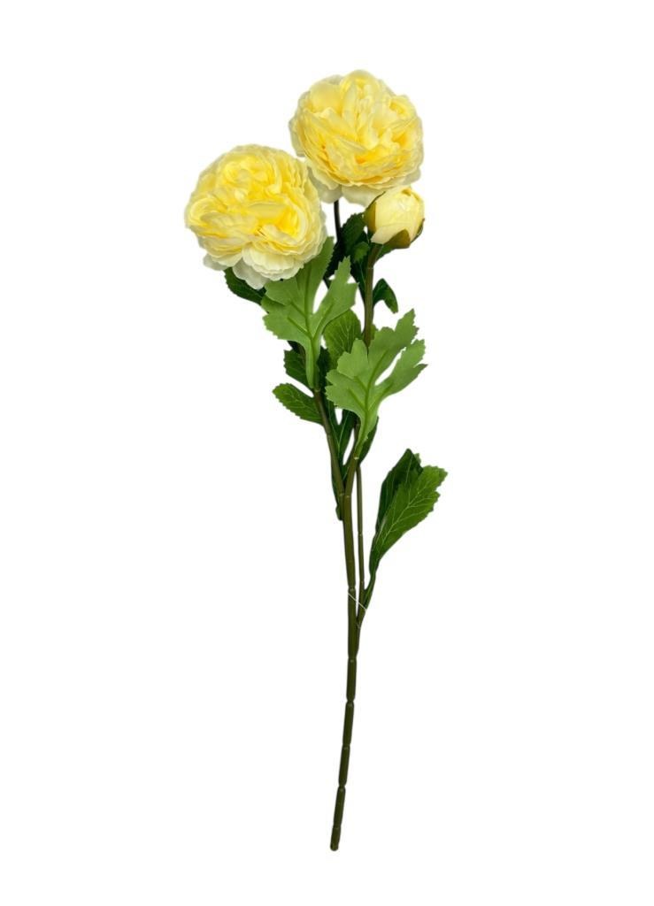 Yapay Çiçek Şakayık Çiçeği Krem Renk 2 Çiçek 1 Tomurcuk 50Cm