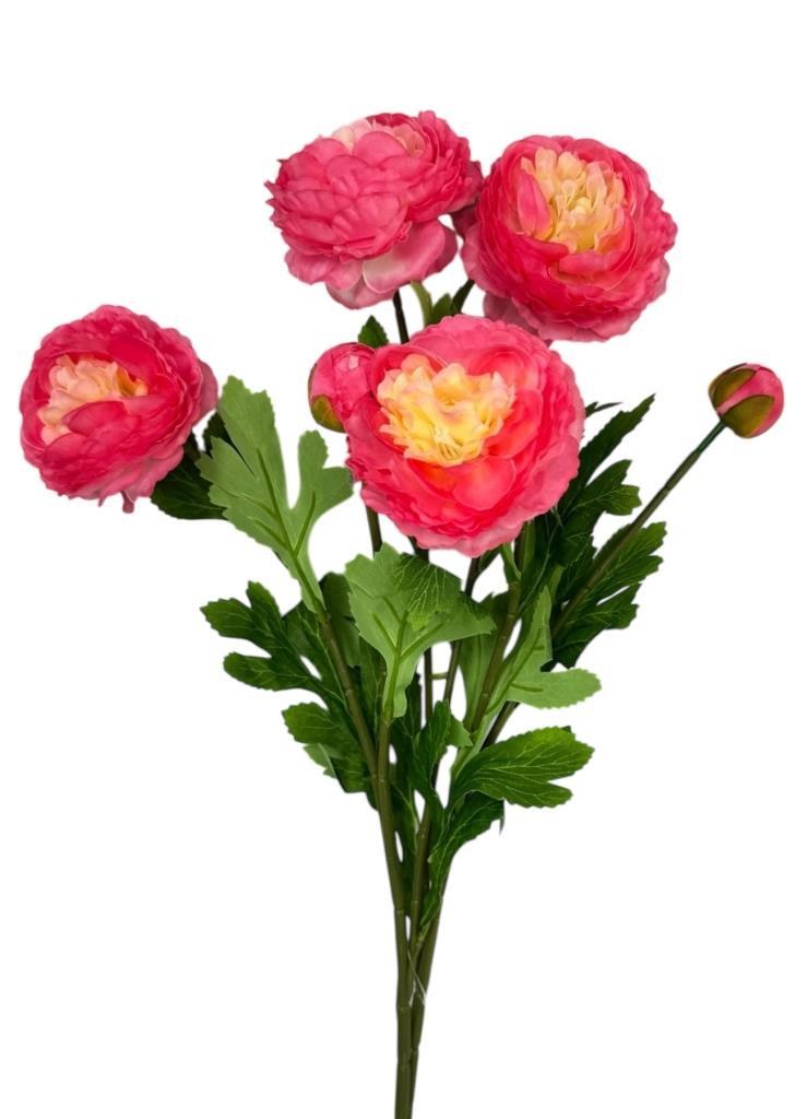 Yapay Çiçek Şakayık Çiçeği Pembe Koyu Renk 2 Çiçek 1 Tomurcuk 50Cm