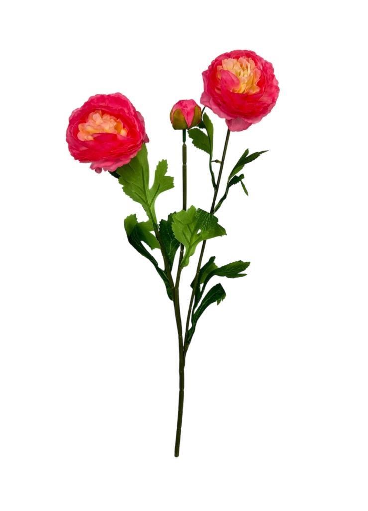 Yapay Çiçek Şakayık Çiçeği Pembe Koyu Renk 2 Çiçek 1 Tomurcuk 50Cm
