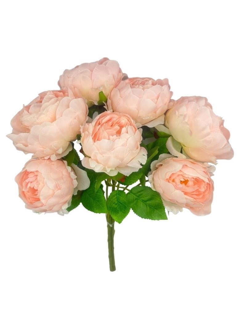 Yapay Çiçek Şakayık Tatlı Pembe 7 Güllü Büyük Boy Demet 40cm