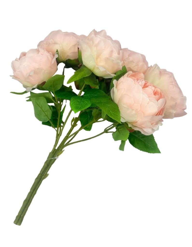 Yapay Çiçek Şakayık Tatlı Pembe 7 Güllü Büyük Boy Demet 40cm