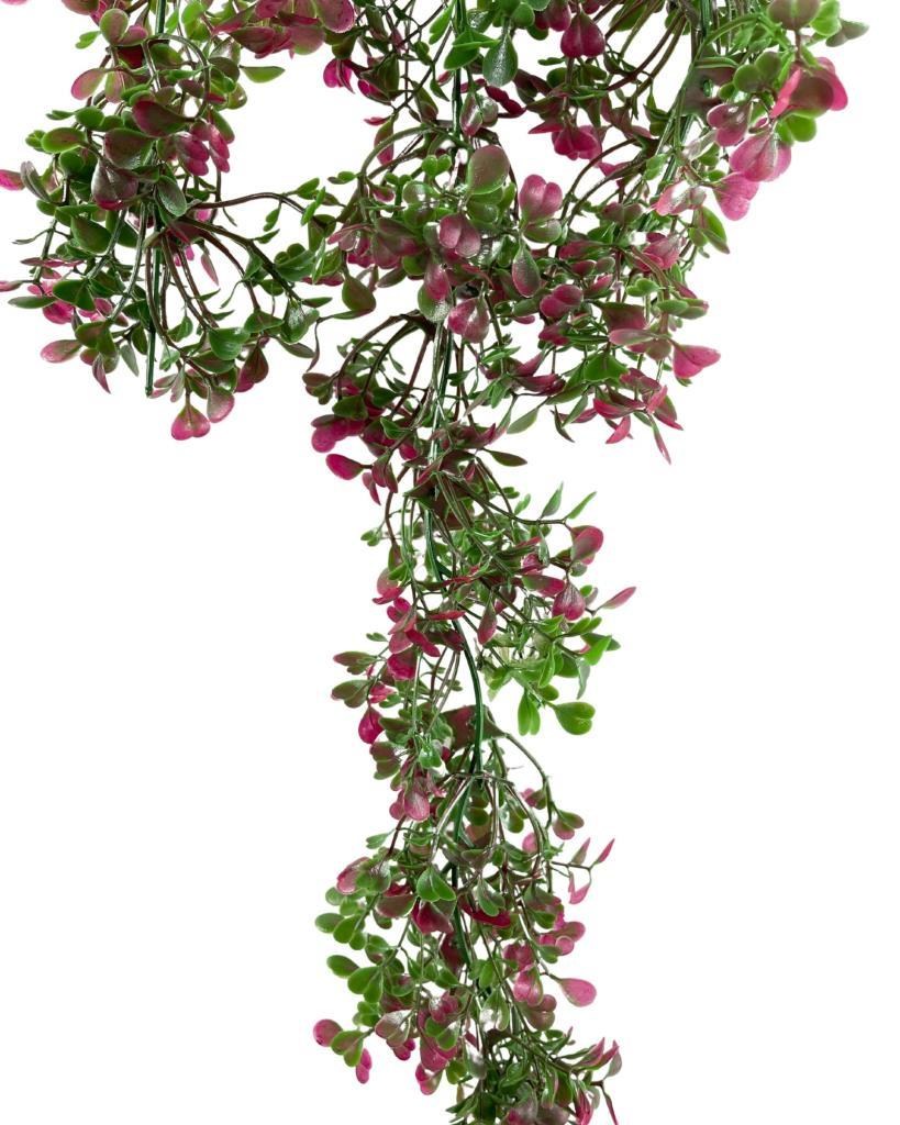 Yapay Çiçek Saksıda Sarkan Bordo Fare Kulağı Şimşir Yapay Sarmaşık Pastel 50cm