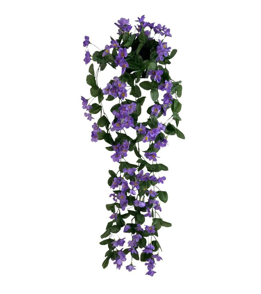 Yapay Çiçek Saksıda Sarkan Çiçek Mor Begonvil 70*25